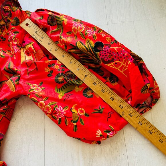 FARM RIO Womens Sz M Red Secret Garden Organic Cotton Maxi Dress - Picture 12 of 16